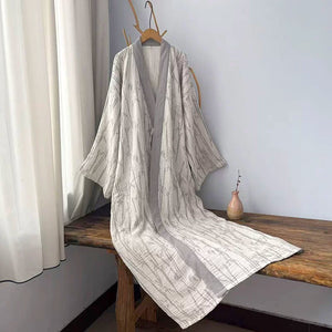 Gray bamboo leaf cotton gauze robe square product image