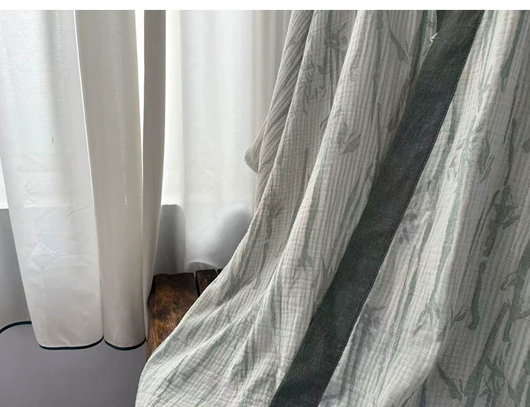 Three-layer pure cotton gauze construction shown in a detailed product view