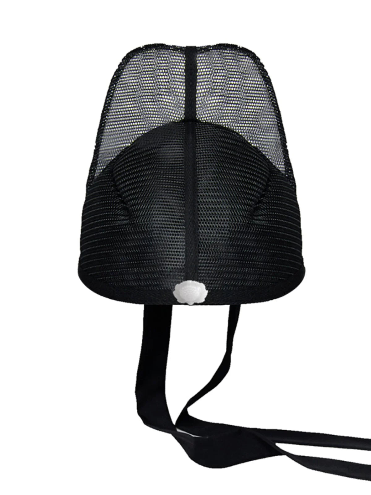 Black ribbon scholar hat with jade-style front ornament
