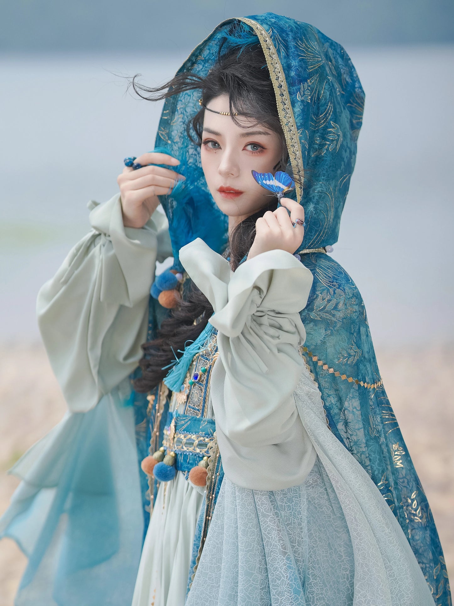 Blue traditional hanfu dress for women, inspired by the Song Dynasty style and crafted from luxurious silk. This hanfu includes a matching coat or jacket, making it perfect for winter and Chinese New Year celebrations. Ideal for occasions like graduations, cosplay events, or even as a fairy-style hanfu, this outfit combines elegance and historical charm. Available at our hanfu shop, where you can explore authentic hanfu for sale. A perfect choice for those wondering where to buy hanfu online, offering both 