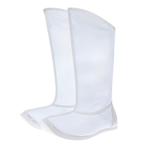 White breathable mesh Hanfu boots photographed as a pair for warm-weather costumes