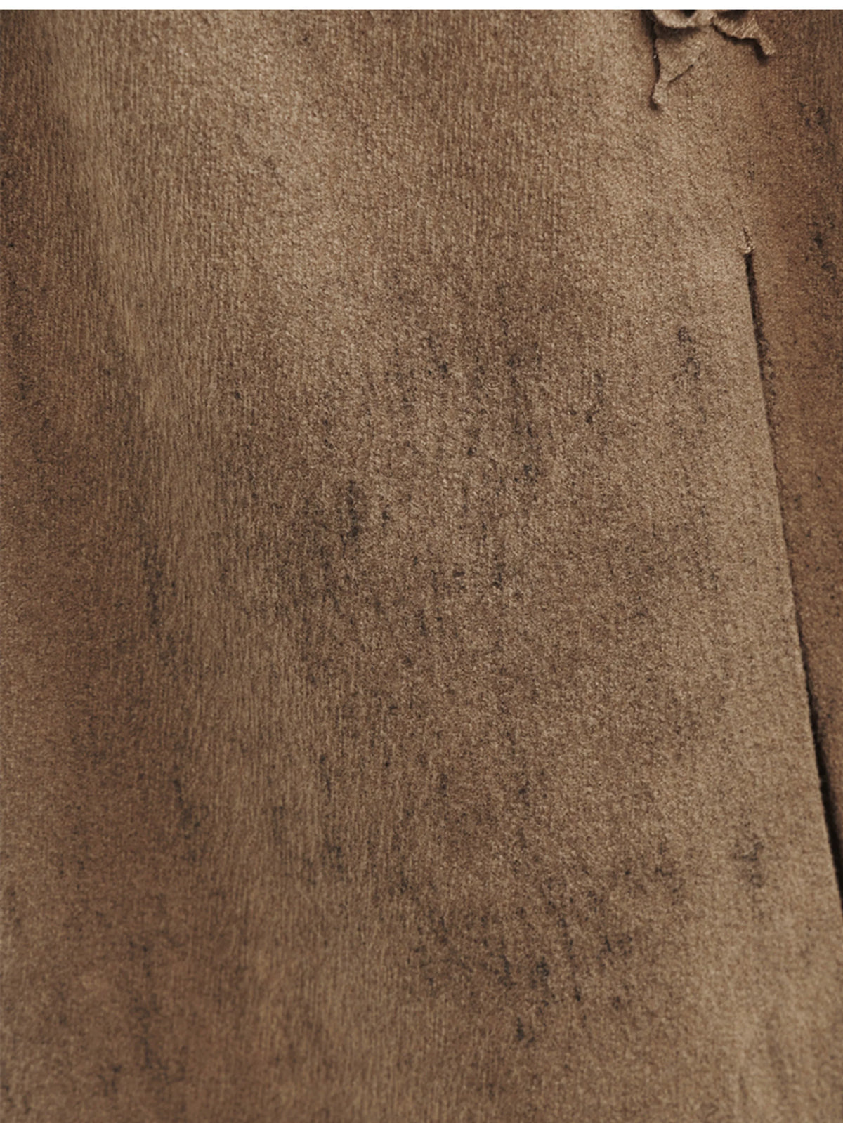 Coffee brown ink-wash textured fabric and pocket detail