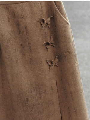 Coffee skirt decorative butterfly closures close-up