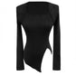 New Chinese style | suit women's early spring sweater fake two piece knitted black & red top