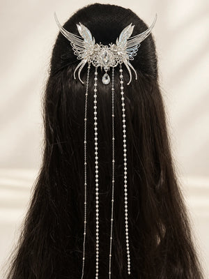 Butterfly back ornament with long chains