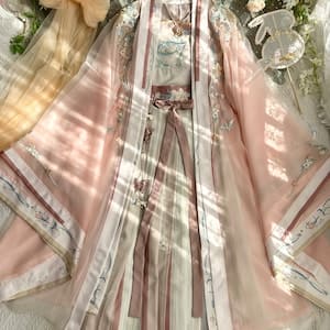 Pink Embroidery Hanfu, Summer Hanfu Dress, Hand Hanfu Dress, Modern Hanfu, Fairy Dresses, Chinese Traditional Costume, Cosplay Clothing