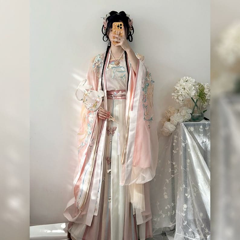 Pink Embroidery Hanfu, Summer Hanfu Dress, Hand Hanfu Dress, Modern Hanfu, Fairy Dresses, Chinese Traditional Costume, Cosplay Clothing