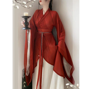 Explore our diverse hanfu collection, featuring everything from winter hanfu, hanfu cloaks, and coats to casual hanfu tops and skirts. Perfect for traditional Chinese ceremonies, modern Chinese New Year celebrations, and special occasions like proms and weddings. Available in stunning red and princess styles, our hanfu dresses for females are a must-see in our online hanfu shop