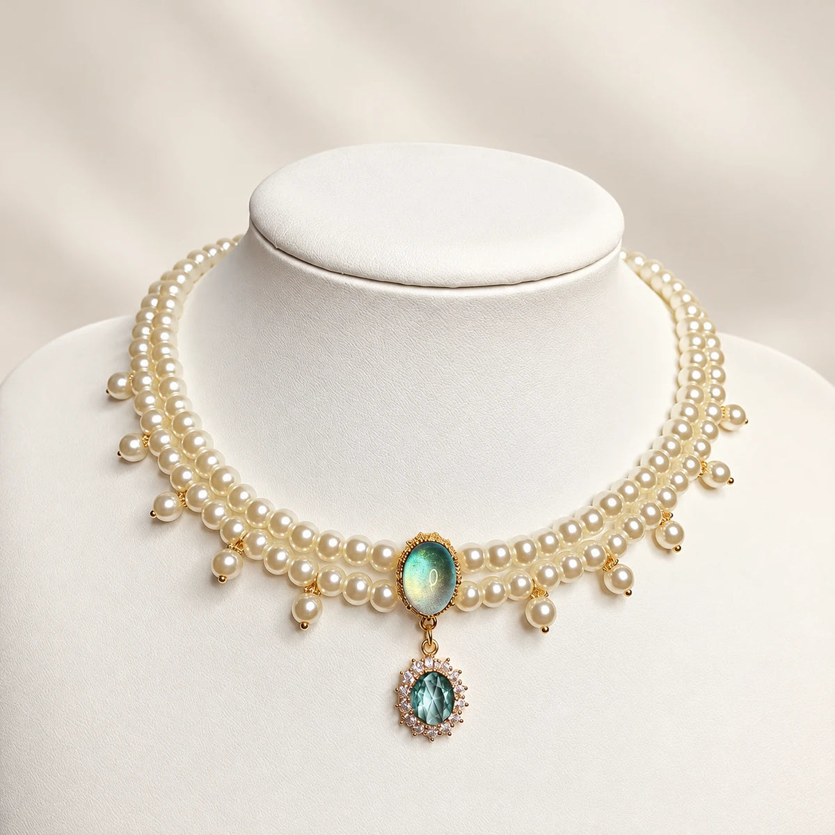 Mermaid Blue double-layer necklace