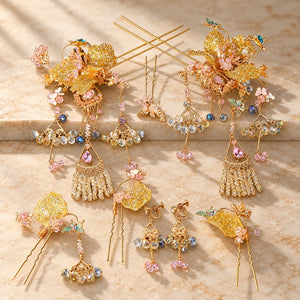 Jinwu eight-piece set with clip-on earrings
