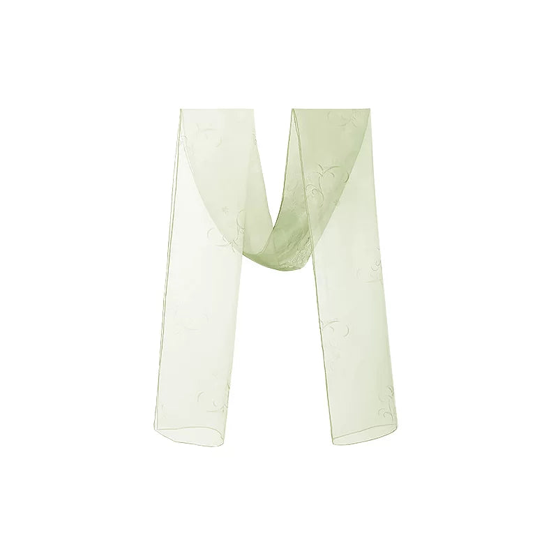 Lvping green printed shawl accessory on white background
