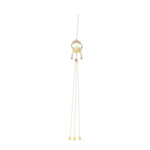 Gold-tone floral waist ornament with long decorative hanging strands