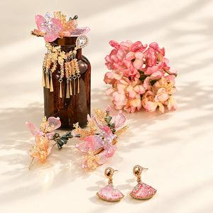 Peach Blossom seven-piece bridal hair accessory assortment
