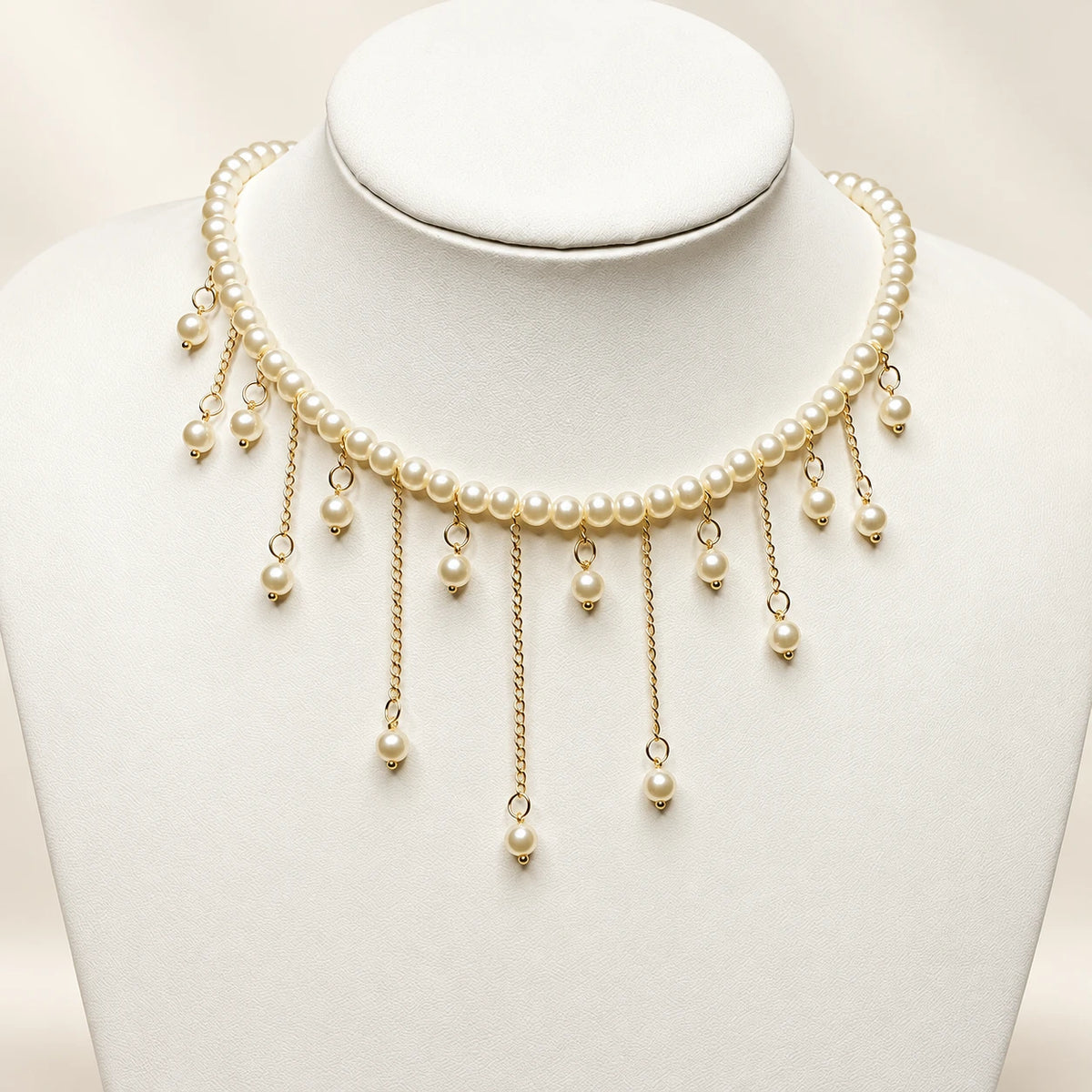 Starfall necklace displayed on a bust