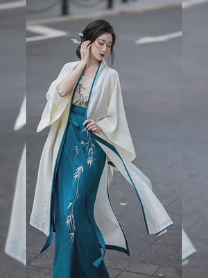 This blue modern hanfu features elegant hanfu sleeves, a chic hanfu jacket, and timeless Ming Dynasty hanfu charm. Perfect for a princess hanfu dress, fairy hanfu dress, or casual hanfu, it’s ideal for every hanfu woman. Wear it as a modern hanfu dress or layer with a hanfu shirt. Great for hanfu cosplay or as a cozy summer hanfu, it’s available at our trusted hanfu shop. Wondering where to buy hanfu? Start here!