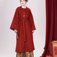 Red silk hanfu dress for women inspired by Song Dynasty, with traditional hanfu coat and jacket. Perfect for Chinese New Year, winter hanfu, graduations, hanfu cosplay, and casual wear. This red modern hanfu combines traditional and modern Chinese clothing styles, available for sale at hanfu shops and online stores. Ideal choice for hanfu women looking for elegant and versatile Chinese clothing