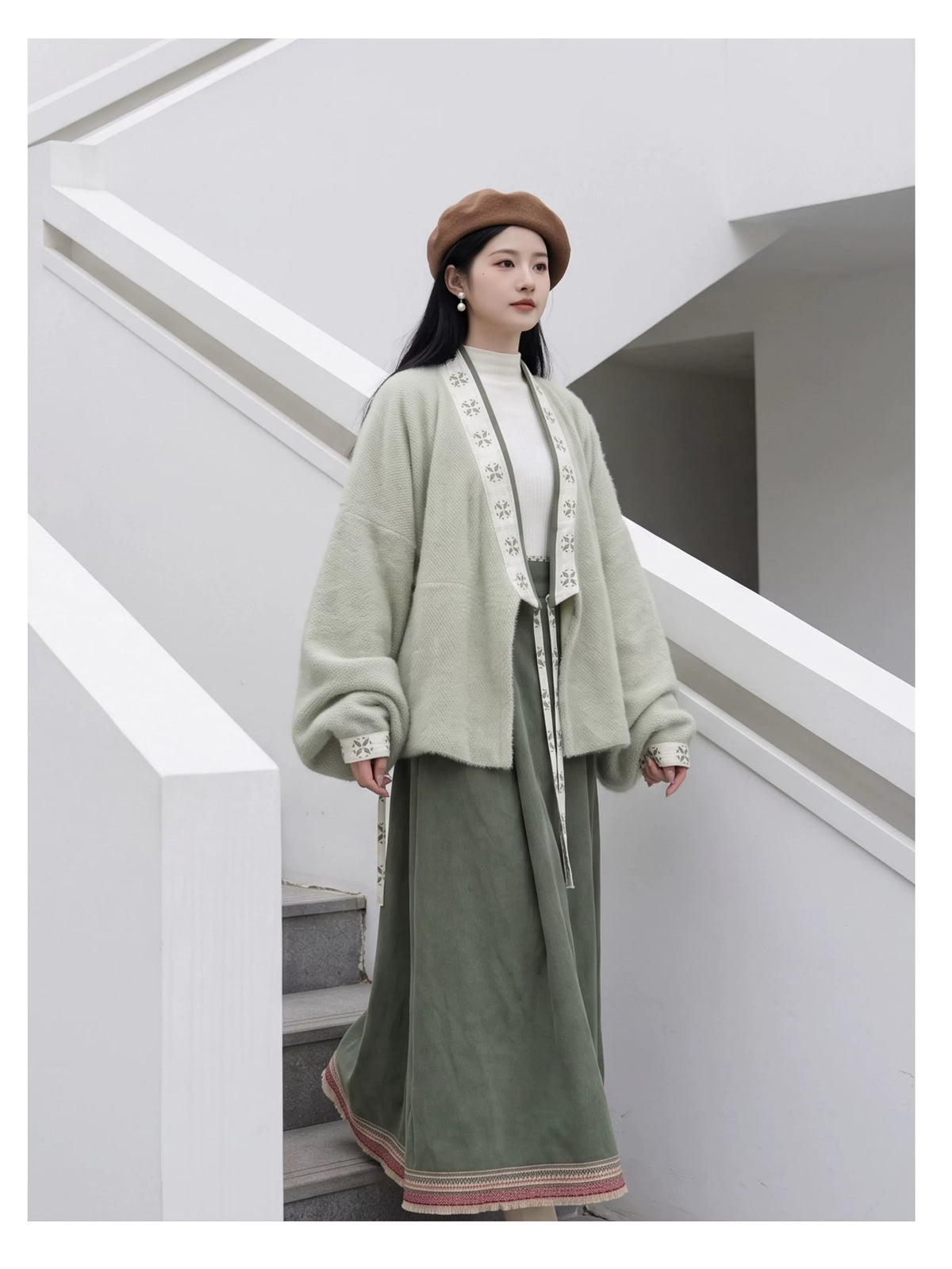 Sage Green Winter Hanfu — original product photograph 4