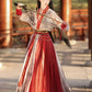 Red modern hanfu dress for women, blending traditional Song Dynasty elegance with contemporary style. Crafted from luxurious silk, this hanfu includes an optional matching coat or jacket, making it suitable for winter, casual outings, or formal occasions like graduations. Available at our online hanfu shop, offering a range of authentic hanfu for sale, this piece combines the beauty of classic Chinese clothing with modern fashion elements from top Chinese brands. Perfect for anyone looking for where to buy 