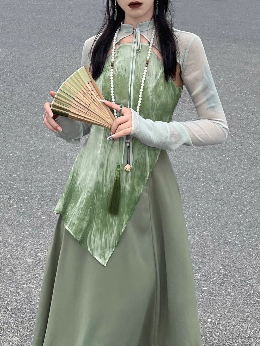 Hanfu dress hanfu skirt hanfu top hanfu cloak hanfu cape cheongsam cheongsam dress chinese dress cheongsam top chinese dragon Traditional Hanfu Green Hanfu Modern Daily wear Hanfu