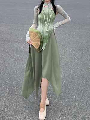 Hanfu dress hanfu skirt hanfu top hanfu cloak hanfu cape cheongsam cheongsam dress chinese dress cheongsam top chinese dragon Traditional Hanfu Green Hanfu Modern Daily wear Hanfu