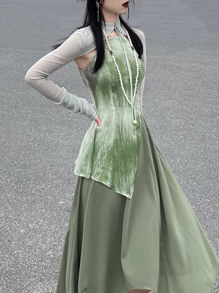 Hanfu dress hanfu skirt hanfu top hanfu cloak hanfu cape cheongsam cheongsam dress chinese dress cheongsam top chinese dragon Traditional Hanfu Green Hanfu Modern Daily wear Hanfu