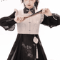 Modern Chinese woman dressed in black and white Bamboo pattern Hanfu dress, showing a perfect blend of traditional Hanfu patterns and modern Chinese clothing style. This Princess style Hanfu dress for females, which includes a Hanfu skirt, represents various types of Hanfu. The model is wearing a casual yet modernized Hanfu dress. You can buy this versatile and modern Hanfu dress from our Hanfu store or Amazon