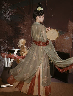 Tang Dynasty | Green\Red Hanfu Dress - Yandan_hanfu_china