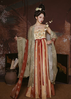 Tang Dynasty | Green\Red Hanfu Dress - Yandan_hanfu_china