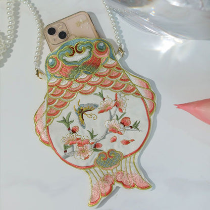 Hanfu Goldfish Embroidered Bag - Yandan_hanfu_china