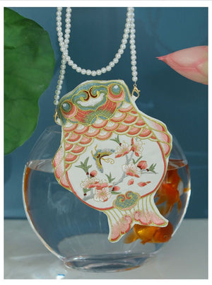 Hanfu Goldfish Embroidered Bag - Yandan_hanfu_china