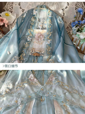 Discover blue traditional hanfu for women with elegant hanfu sleeves, intricate hanfu patterns, and layered designs. Perfect as a princess hanfu dress, fairy hanfu dress, or sexy hanfu, it’s ideal for hanfu cosplay, hanfu dance style, or casual wear. Shop plus size hanfu, hanfu skirts, and more at our trusted hanfu shop, featuring hanfu for sale from top chinese clothing brands and the best Chinese designer clothing websites.