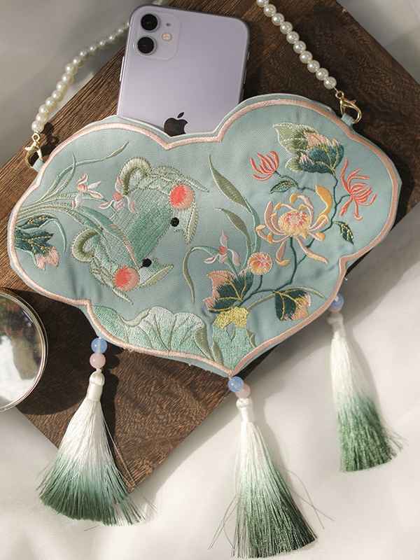 Green Embroidery Bag - High-Quality, Eye-Catching Handbag with Unique Designs for Fashion-Conscious Women - Ideal for Daily Use