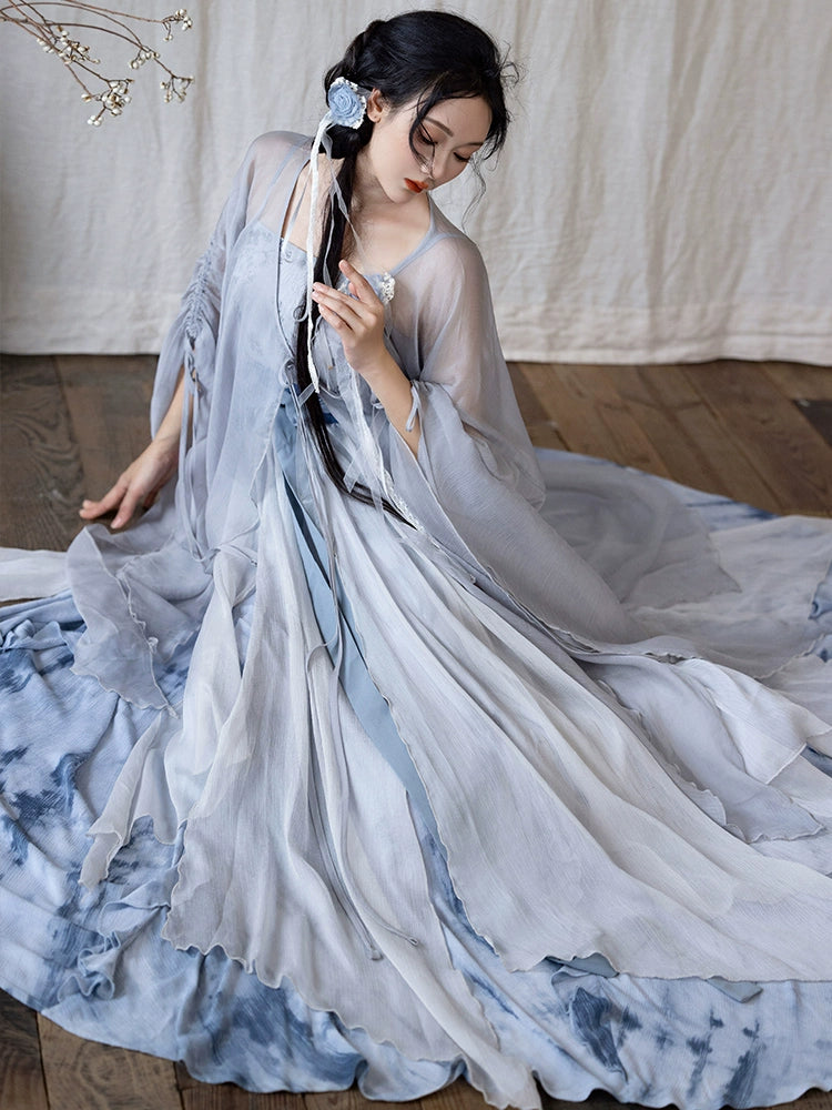 Discover our exquisite modern Hanfu collection, blending traditional elegance with contemporary flair. Featuring daily wear options adorned with tie-dye and irregular skirt designs, enhanced by enchanting fairy elements. Embrace the timeless allure of Hanfu fashion. Shop now and elevate your style!