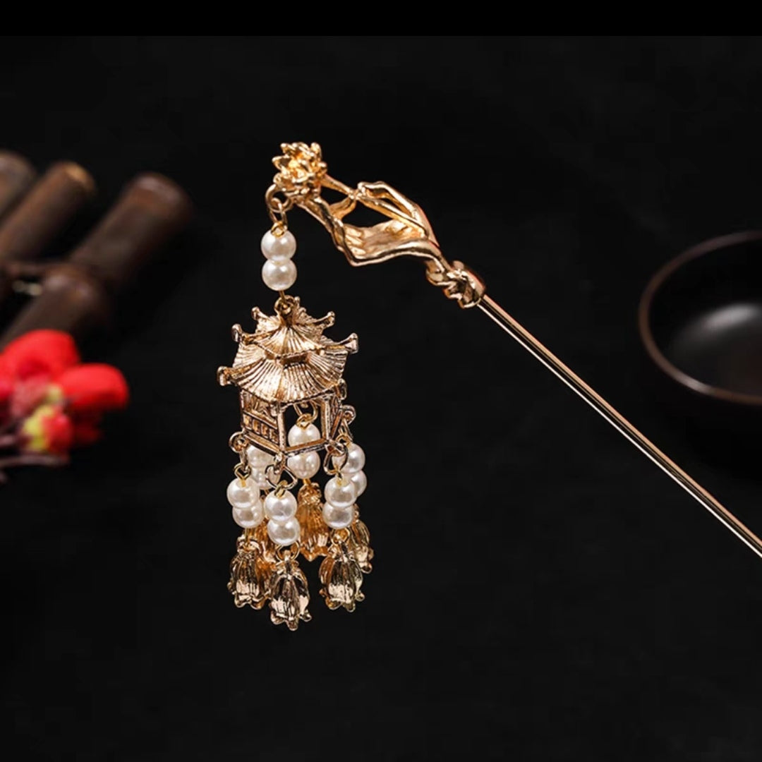 Shinning pavilion tassel hairpin - Yandan_hanfu_china