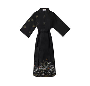 Black modern hanfu set| Ma mian qun|Ming dynasty - Yandan_hanfu_china