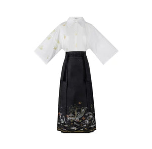Black modern hanfu set| Ma mian qun|Ming dynasty - Yandan_hanfu_china