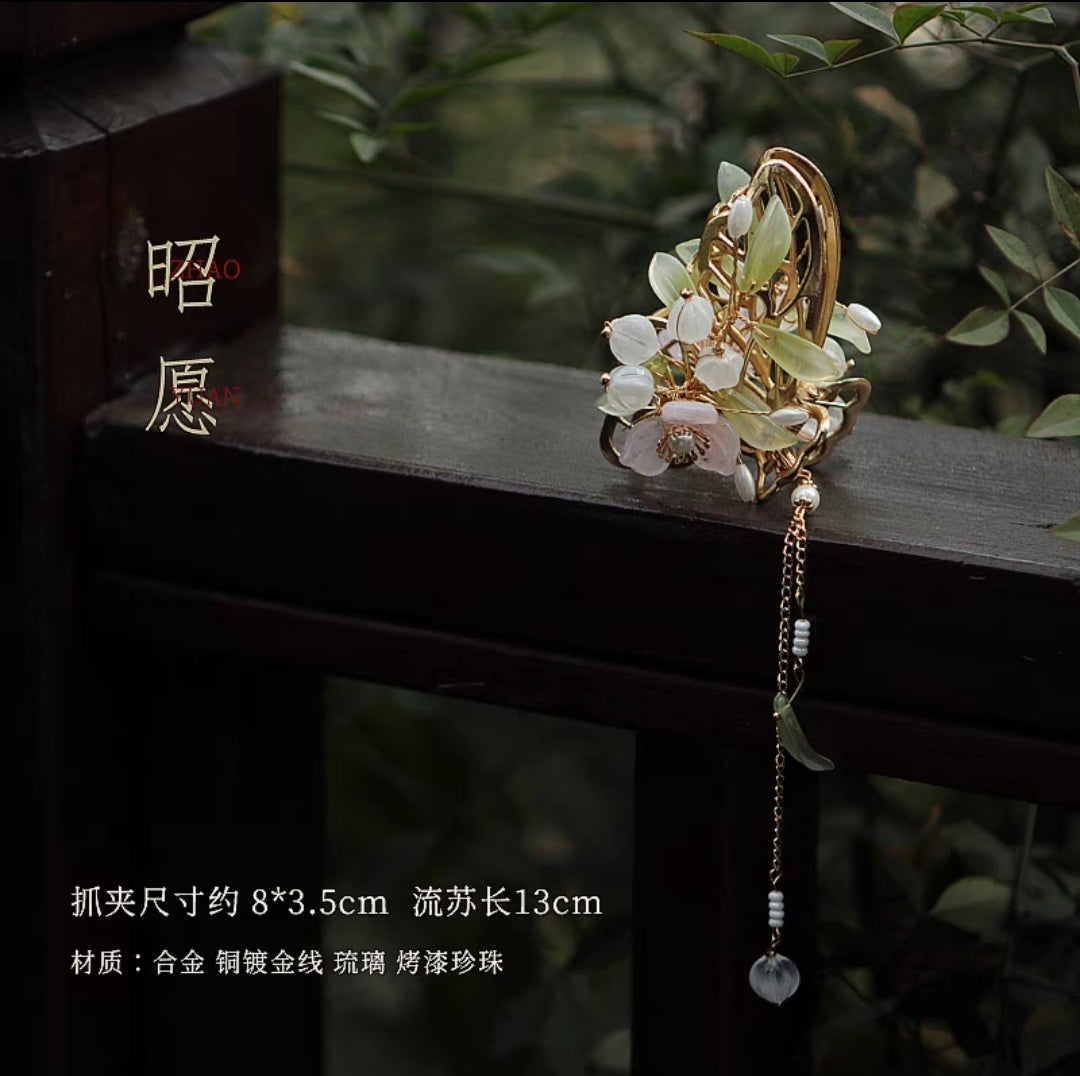 FlowerTassel Claw Clip - Yandan_hanfu_china