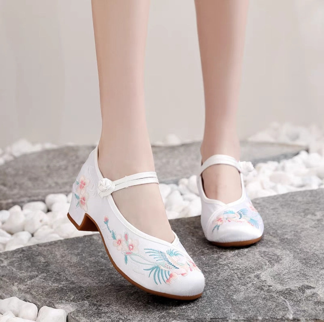 Qing Plum | Embroidered White Shoes -Boots Traditional Chinese footwear Han culture Ancient Chinese clothing Cultural revival Chinese embroidery Silk shoes Ethnic shoes Historical costume Chinese silk Cultural heritage. Hanfu traditional Chinese shoes Hanfu style shoes Handmade Hanfu shoes Hanfu embroidered shoes Hanfu shoes for sale Hanfu shoes for women Hanfu shoes with embroidery Hanfu shoes for men Hanfu silk shoes Hanfu shoes for cultural events.