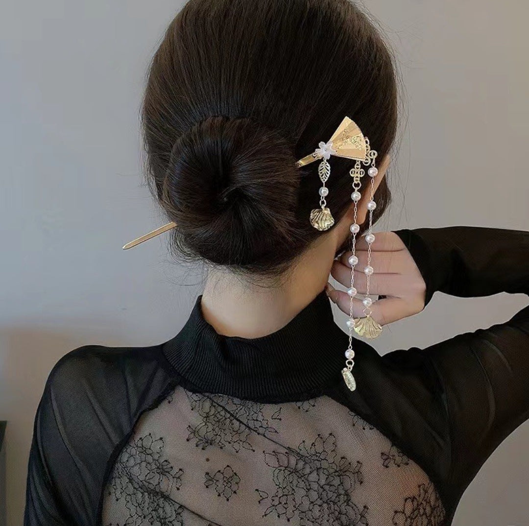 Fan tassel hairpin - Yandan_hanfu_china