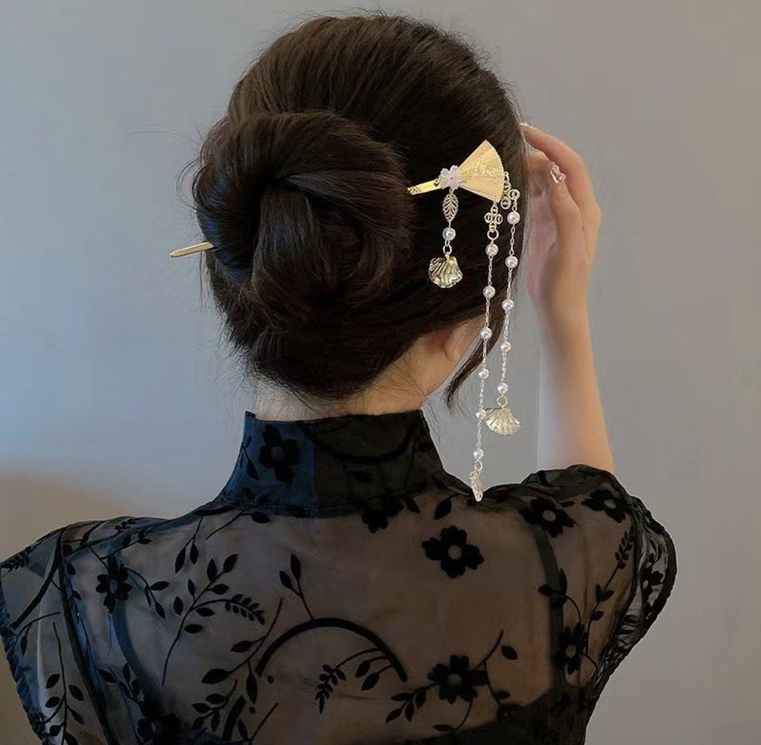Fan tassel hairpin - Yandan_hanfu_china