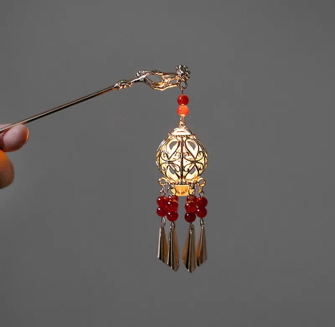 Lotus Shinning tassel hairpin - Yandan_hanfu_china