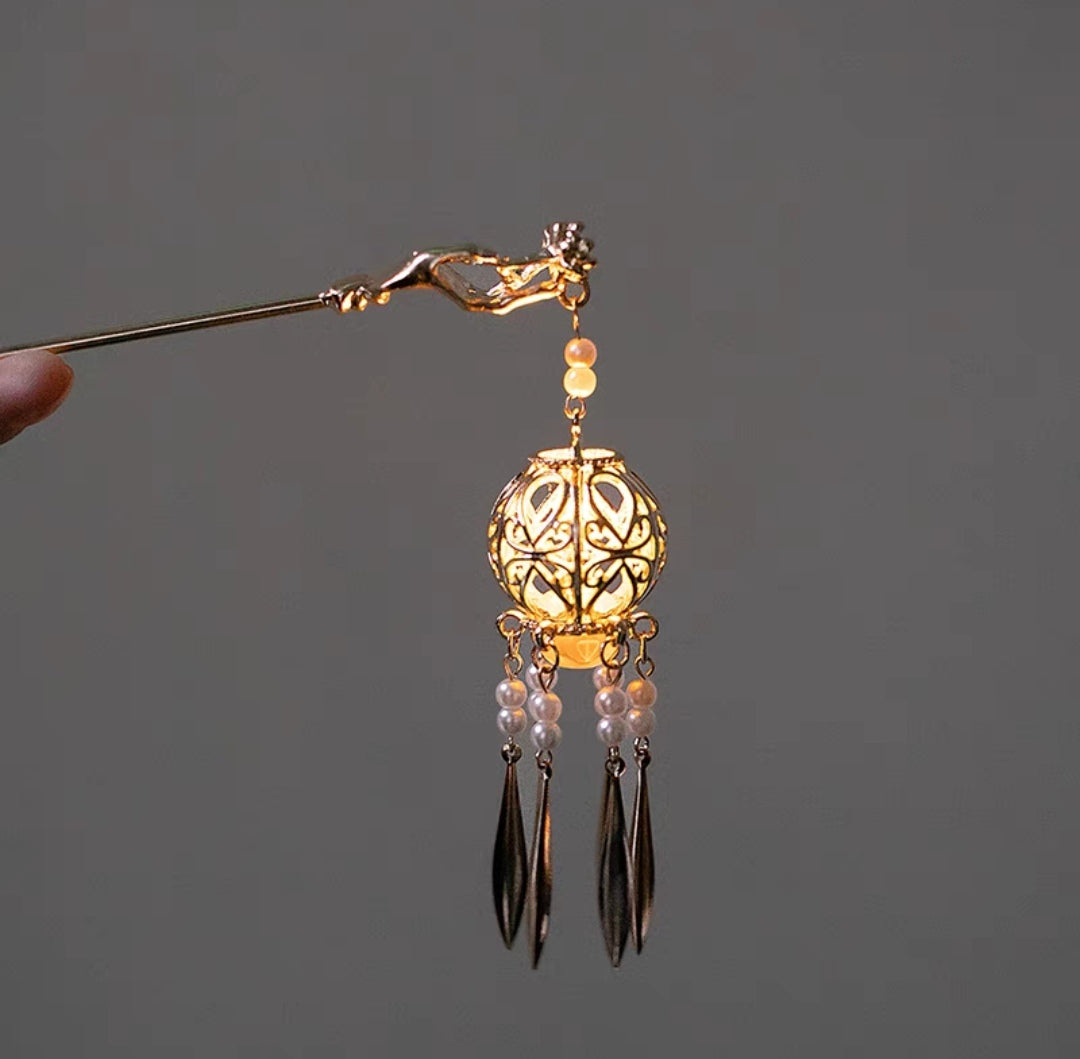 Lotus Shinning tassel hairpin - Yandan_hanfu_china