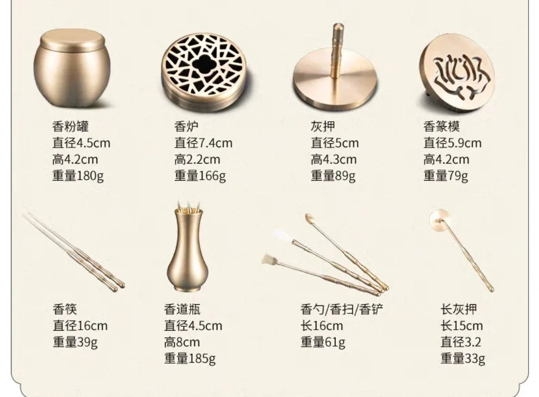 Chinese Incense Tool Kit, 10 Pieces | Yandan Hanfu – Yandan_Hanfu
