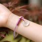 Handmade white\pink chalcedony bracelet Yandan_hanfu_china 
