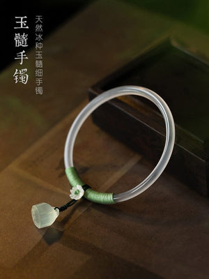 Handmade white\pink chalcedony bracelet Yandan_hanfu_china 