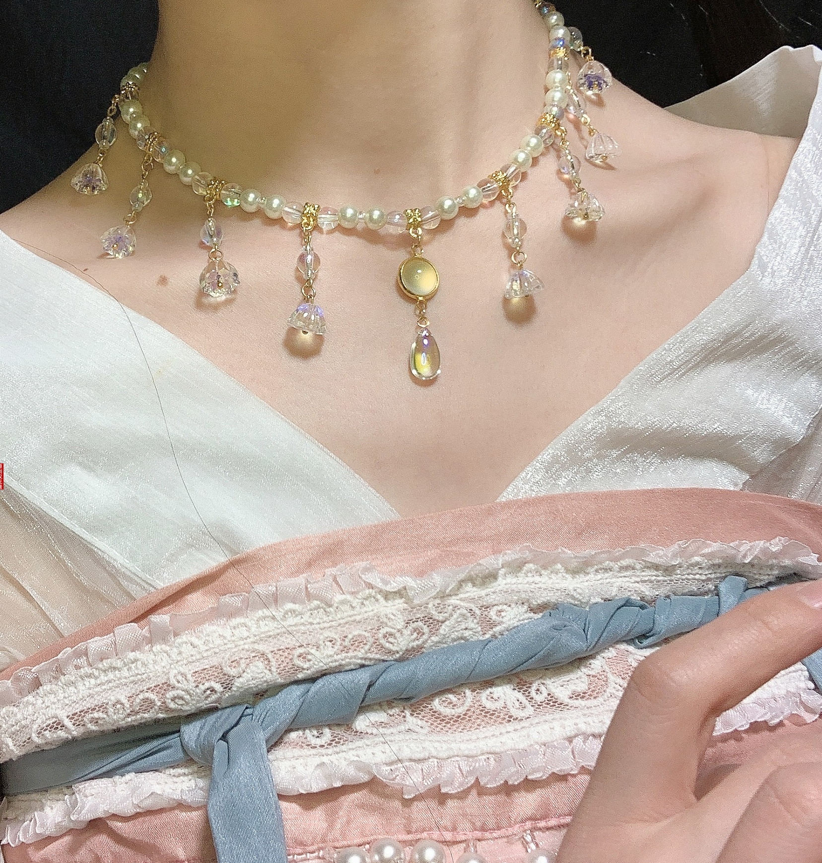 Tan dynasty style beads necklace - Yandan_hanfu_china