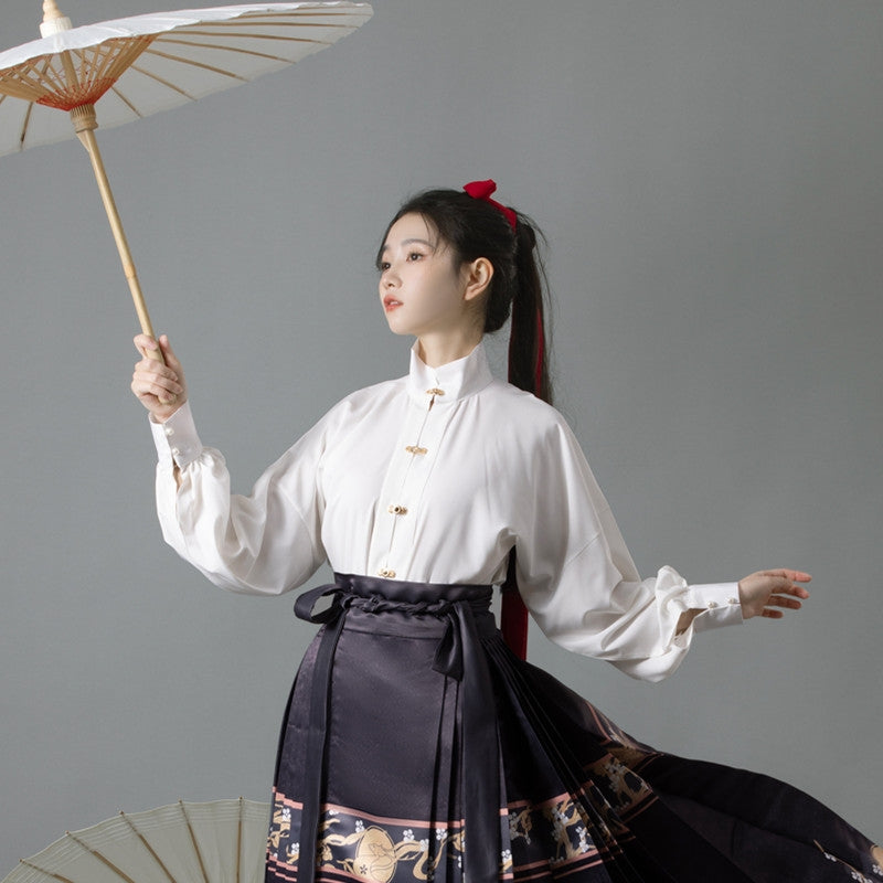 Ming Dynasty|JIUMI Modern Hanfu Set| Mamian - Yandan_hanfu_china
