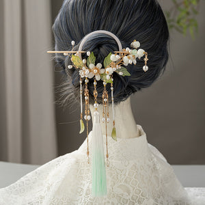 White orchid hairpin - Yandan_hanfu_china