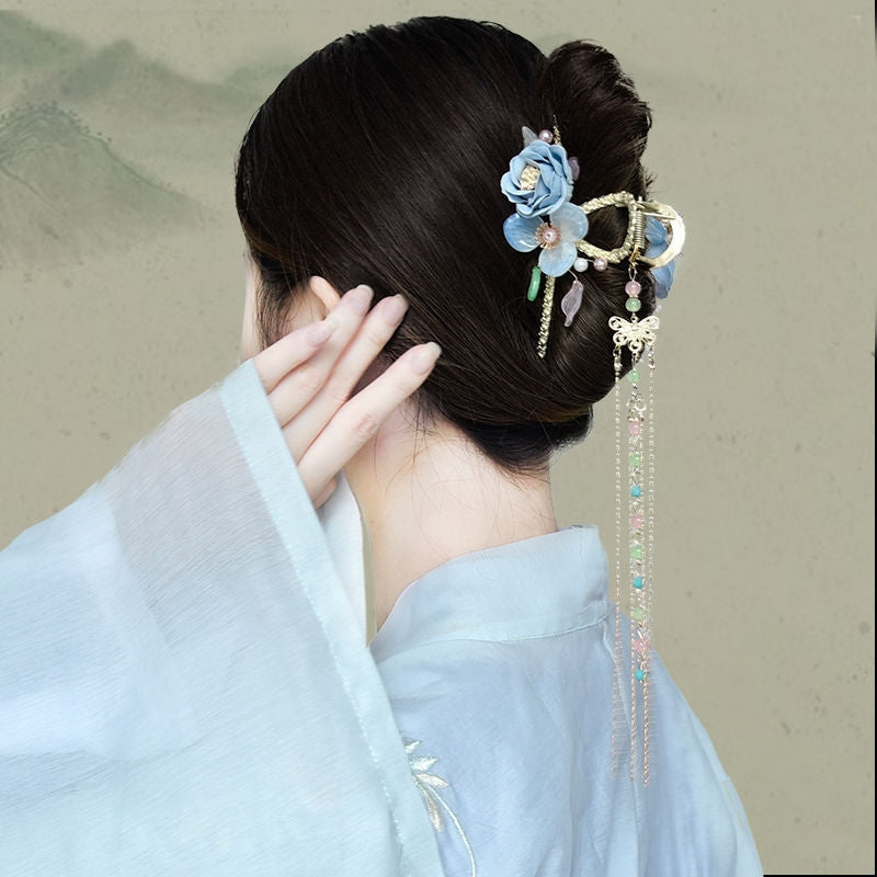 FlowerTassel Claw Clip - Yandan_hanfu_china