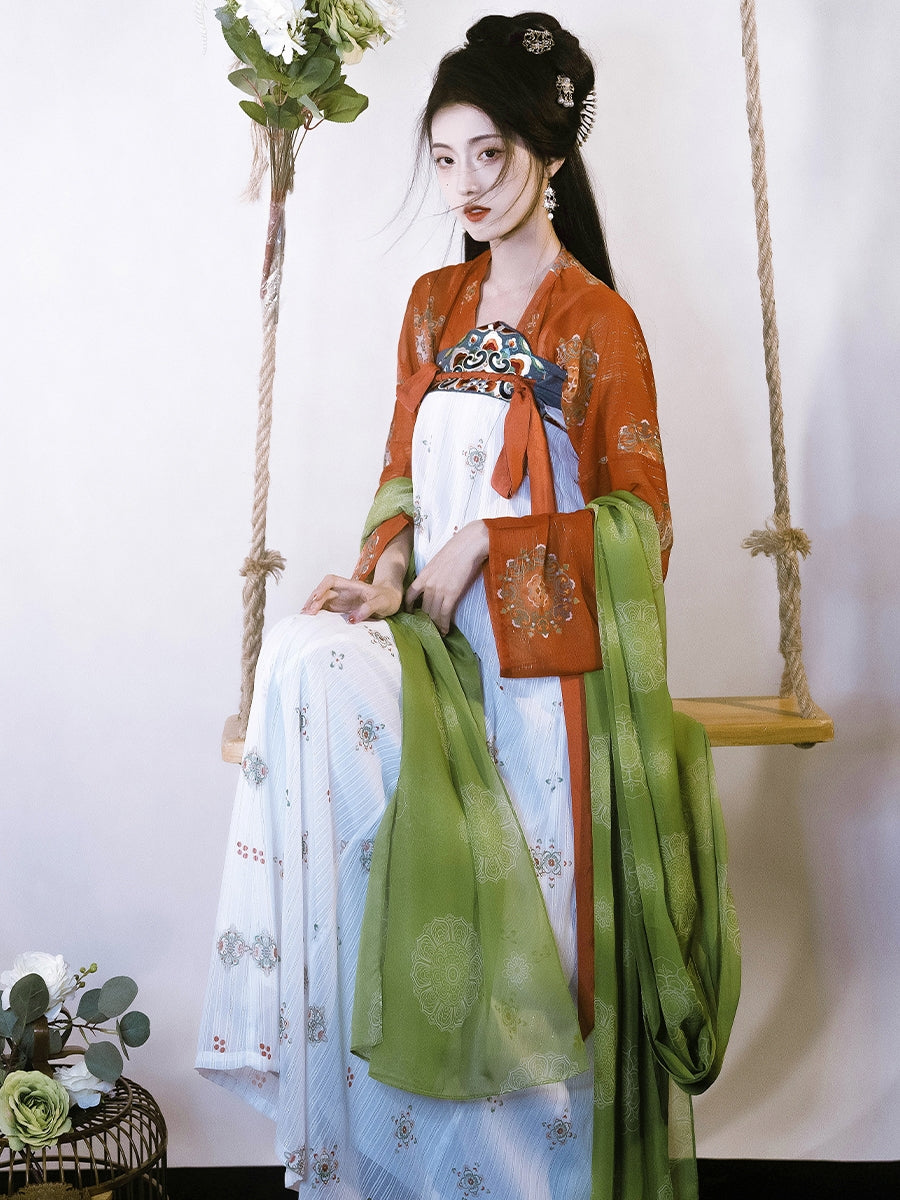 Featuring a diverse collection of Hanfu styles, this display presents a blend of traditional and modern elements, from the intricate embroidery of classic Hanfu to contemporary menswear. The assortment includes authentic Tang Dynasty dresses and detailed Ming Dynasty Hanfu, alongside luxurious royal attire and scholar officials' outfits. With a special emphasis on men's Hanfu, the exhibit highlights the rich cultural tapestry of traditional Asian clothing and modern, Asian-inspired fashion